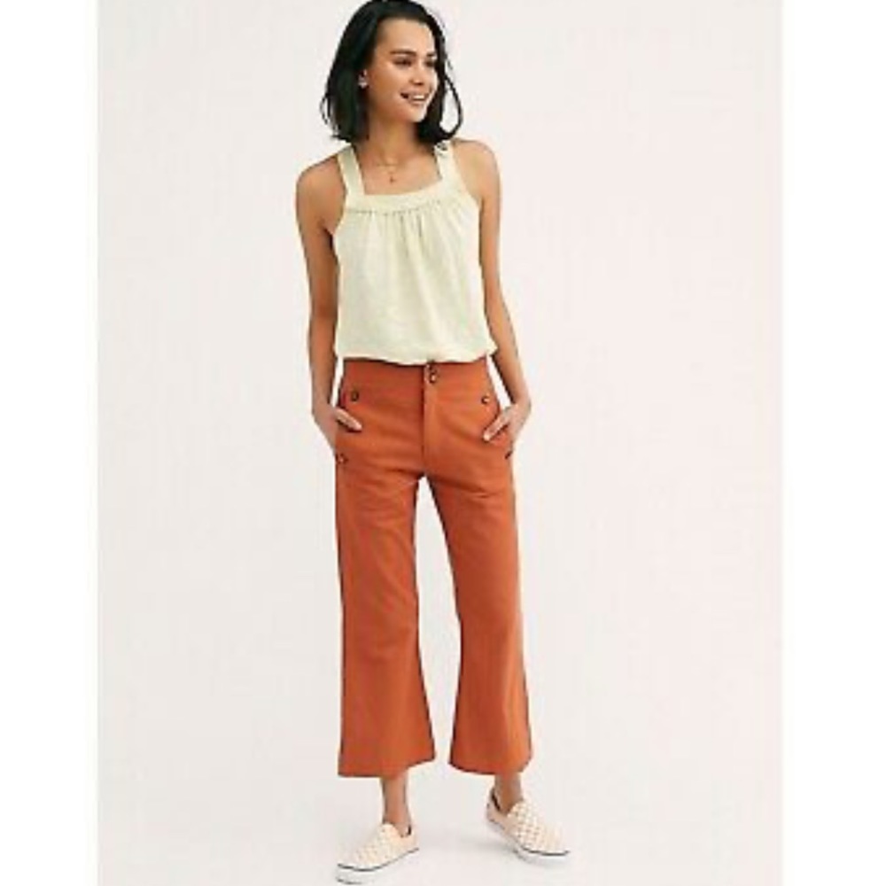 Free people Gwen Cropped Linen Pants